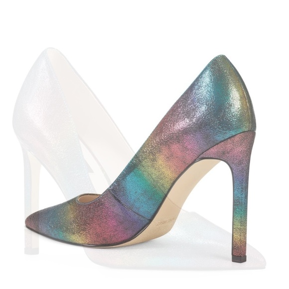 NWT NINE WEST Tatiana Pointy Toe Pumps rainbow 5M - Picture 3 of 6